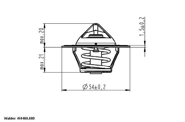 WAHLER Termostats, Dzesēšanas šķidrums 410488.88D 410488.88D Termostats NISSAN GT-R WAHLER