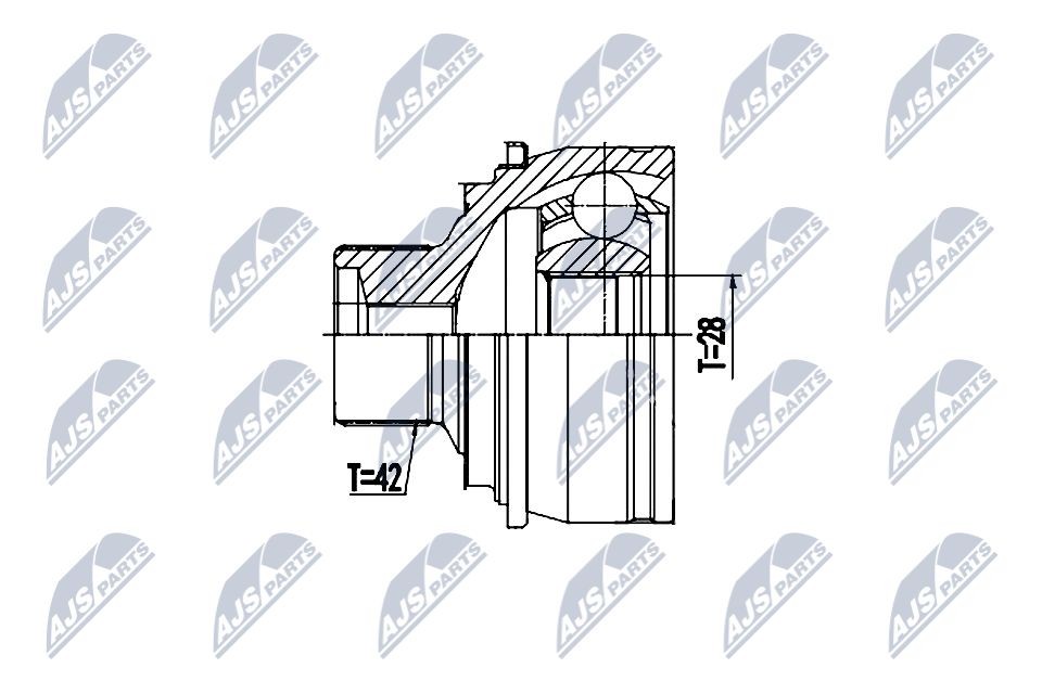 NTY Joint kit, drive shaft NPZ-AU-058 NTY NPZ-AU-058 Joint kit, drive shaft - Porsche Cayenne 9YA wheel drive parts