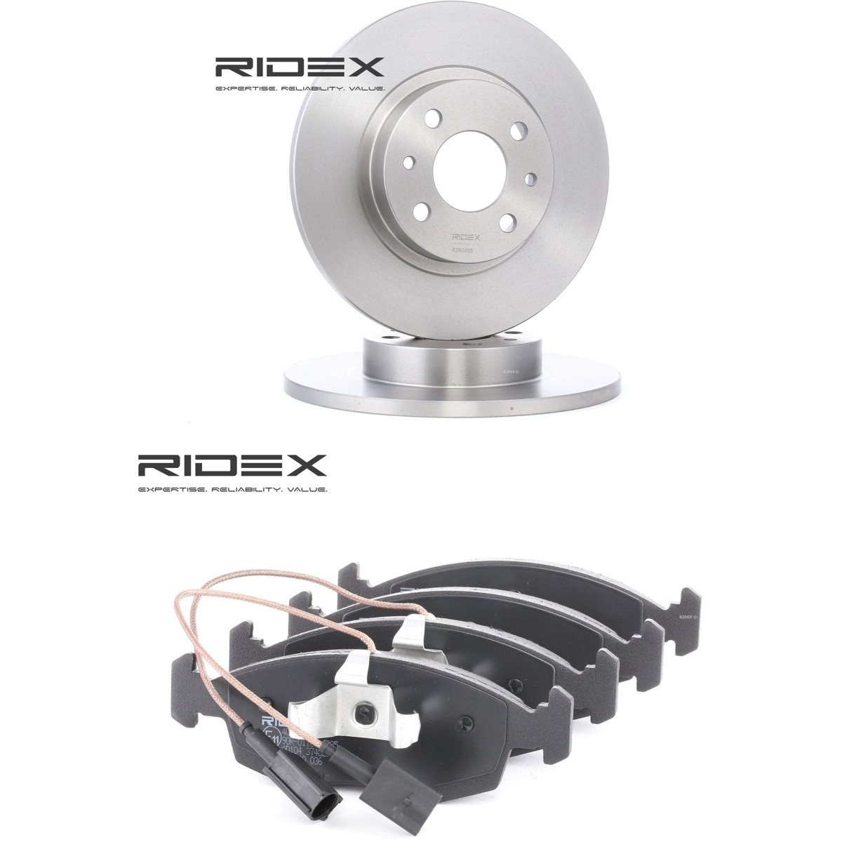 RIDEX Disques et plaquettes de freins 3405B3390 3405B3390 Kit de freins RIDEX FIAT FIORINO