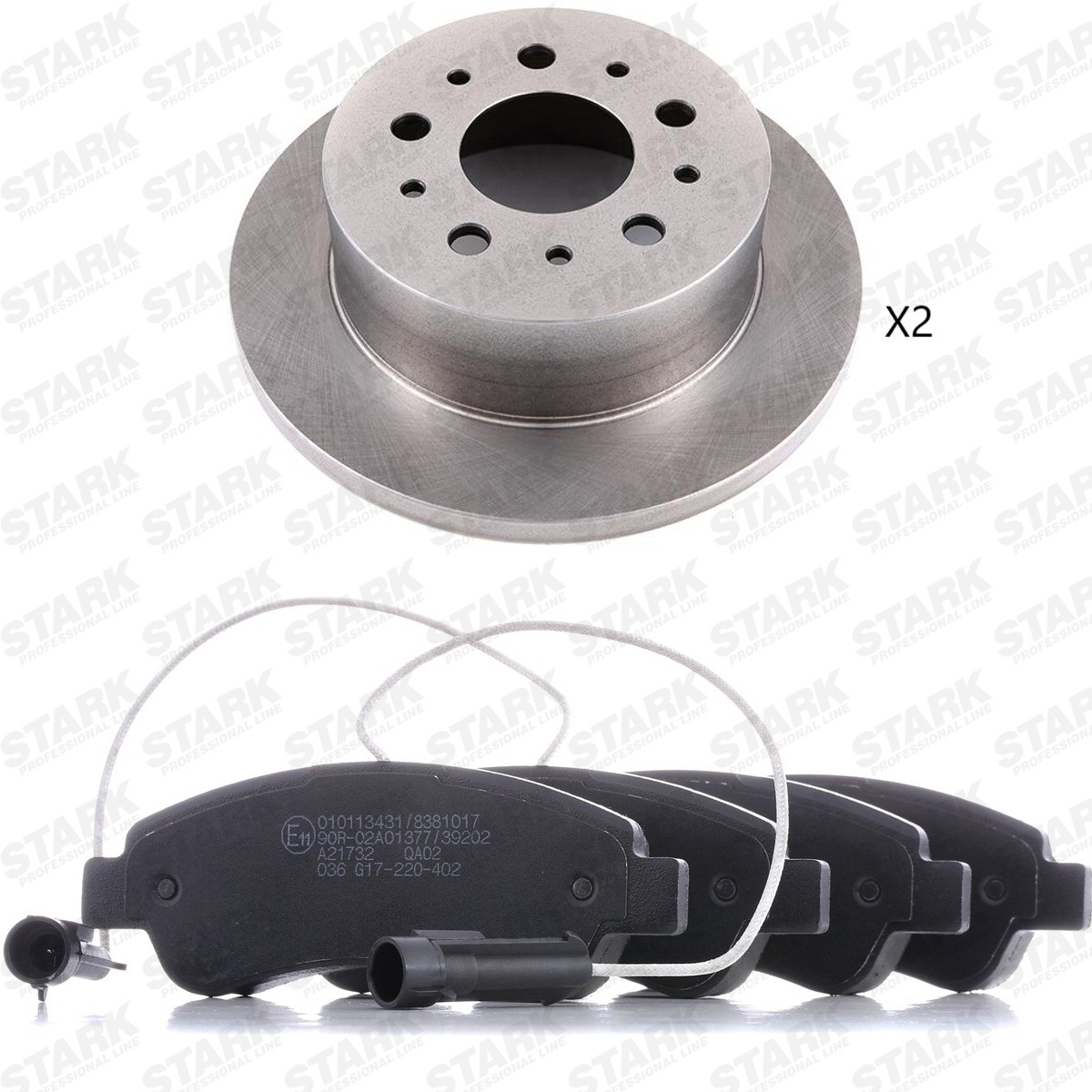 STARK Kit de travões SKBK-10993394 SKBK-10993394 Pastilhas e discos de travão FIAT DOBLO STARK