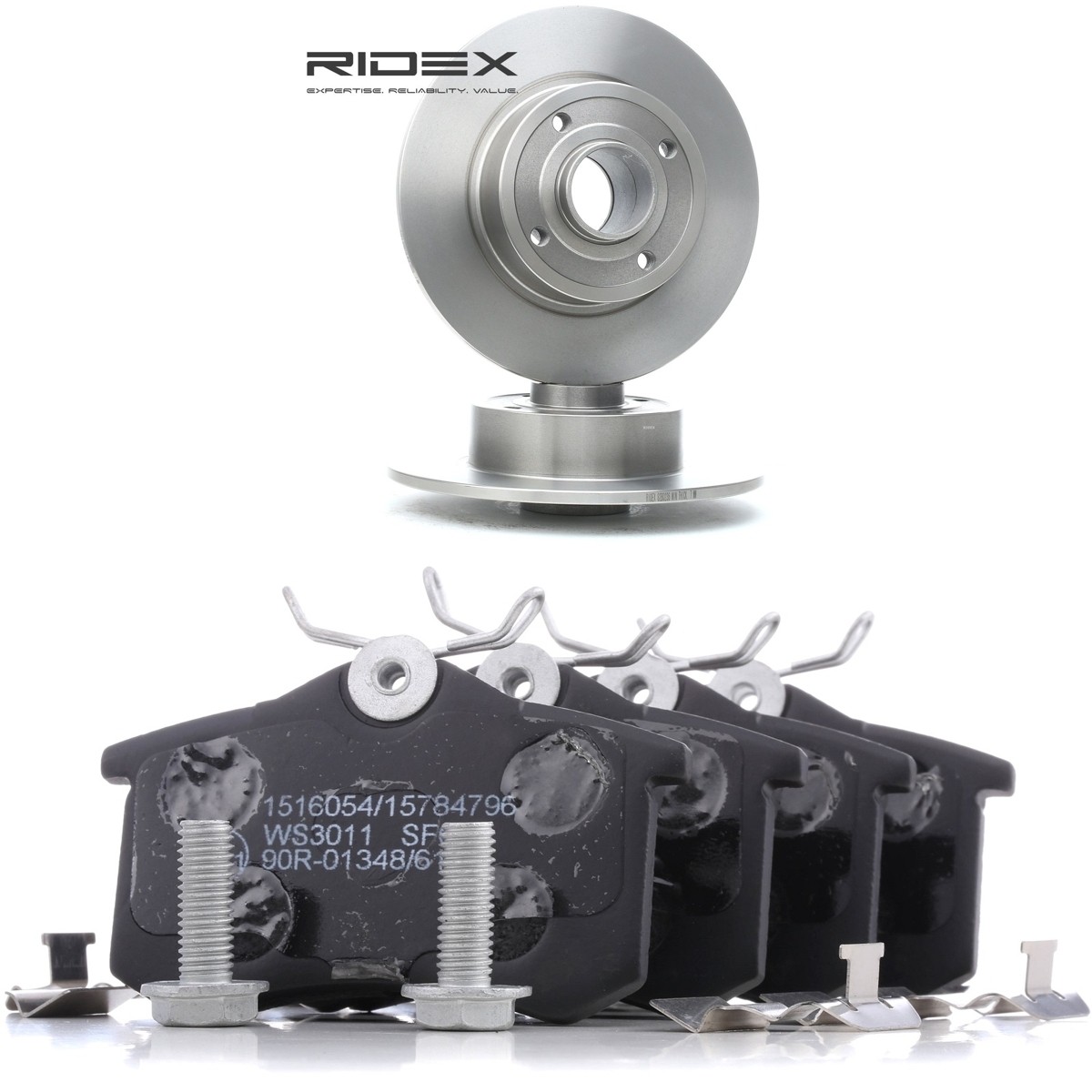 RIDEX Pidurikomplekt, ketaspidur 3405B3393 3405B3393 Pidurikomplekt RENAULT 4 RIDEX