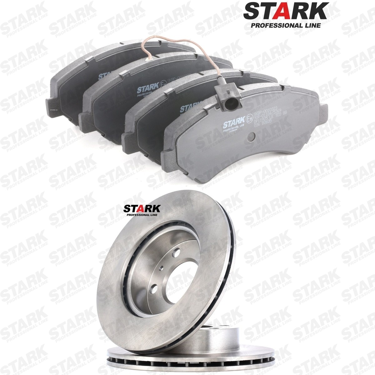 STARK Bremseskiver og -klosser SKBK-10993400 SKBK-10993400 Bremsesett PEUGEOT 5008 STARK
