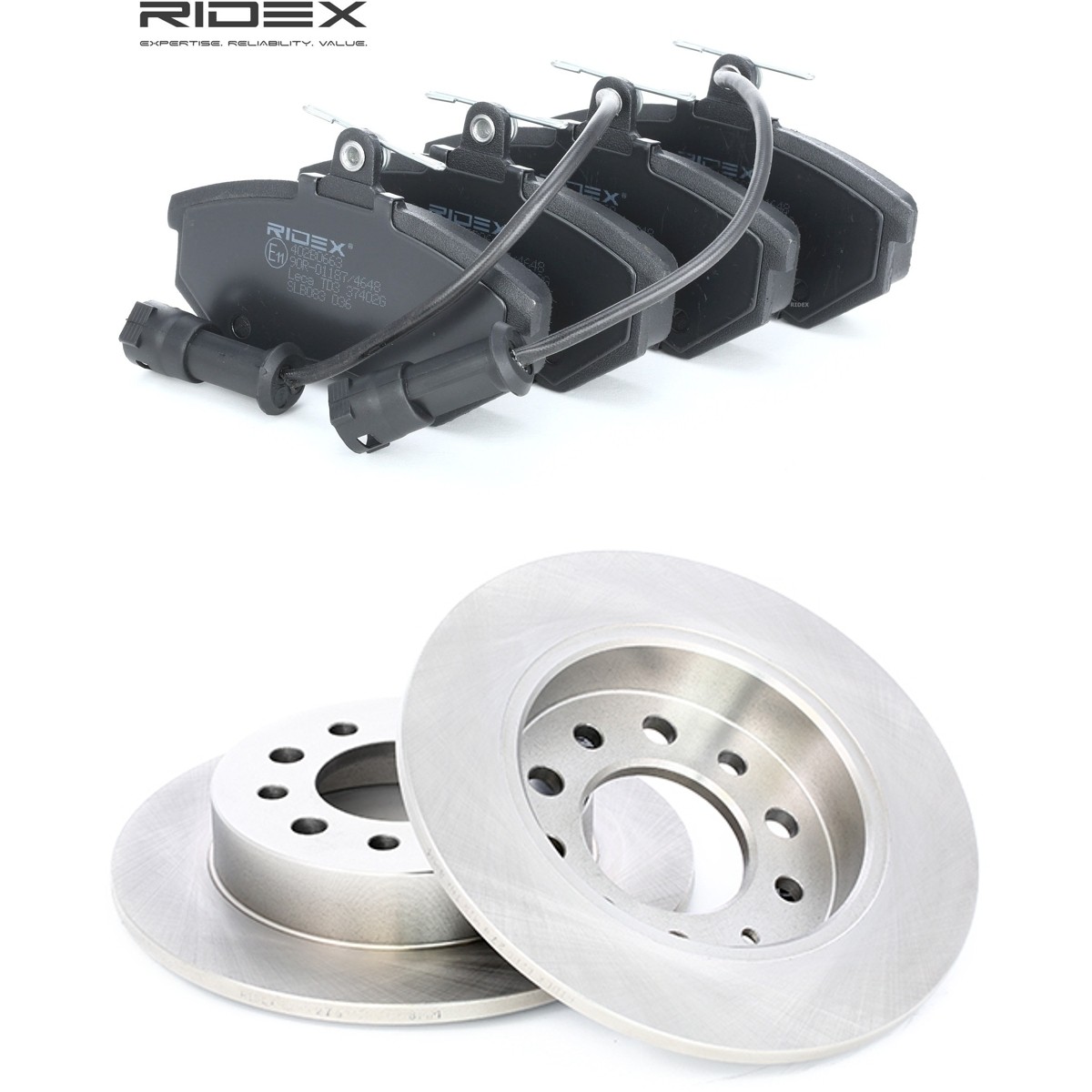 RIDEX Bremseskiver og -klosser 3405B3409 Bremseklosser og skiver RIDEX Audi QUATTRO 3405B3409