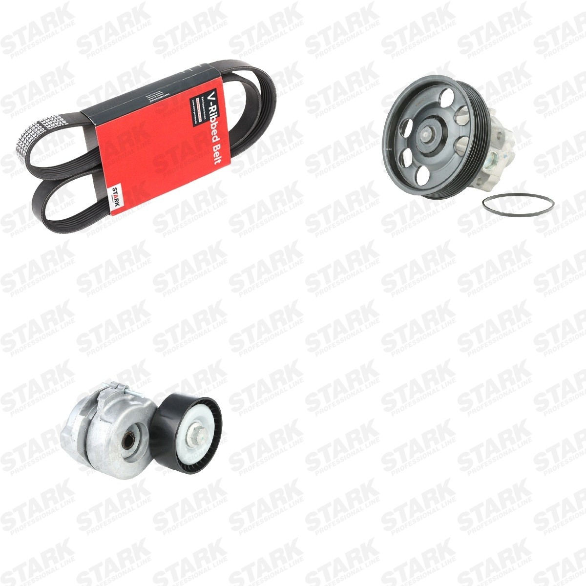 STARK Vodné čerpadlo + sada klinového remeňa SKPRB-51660133 Sada klinového rebrovaného remena DAIHATSU STARK SKPRB-51660133