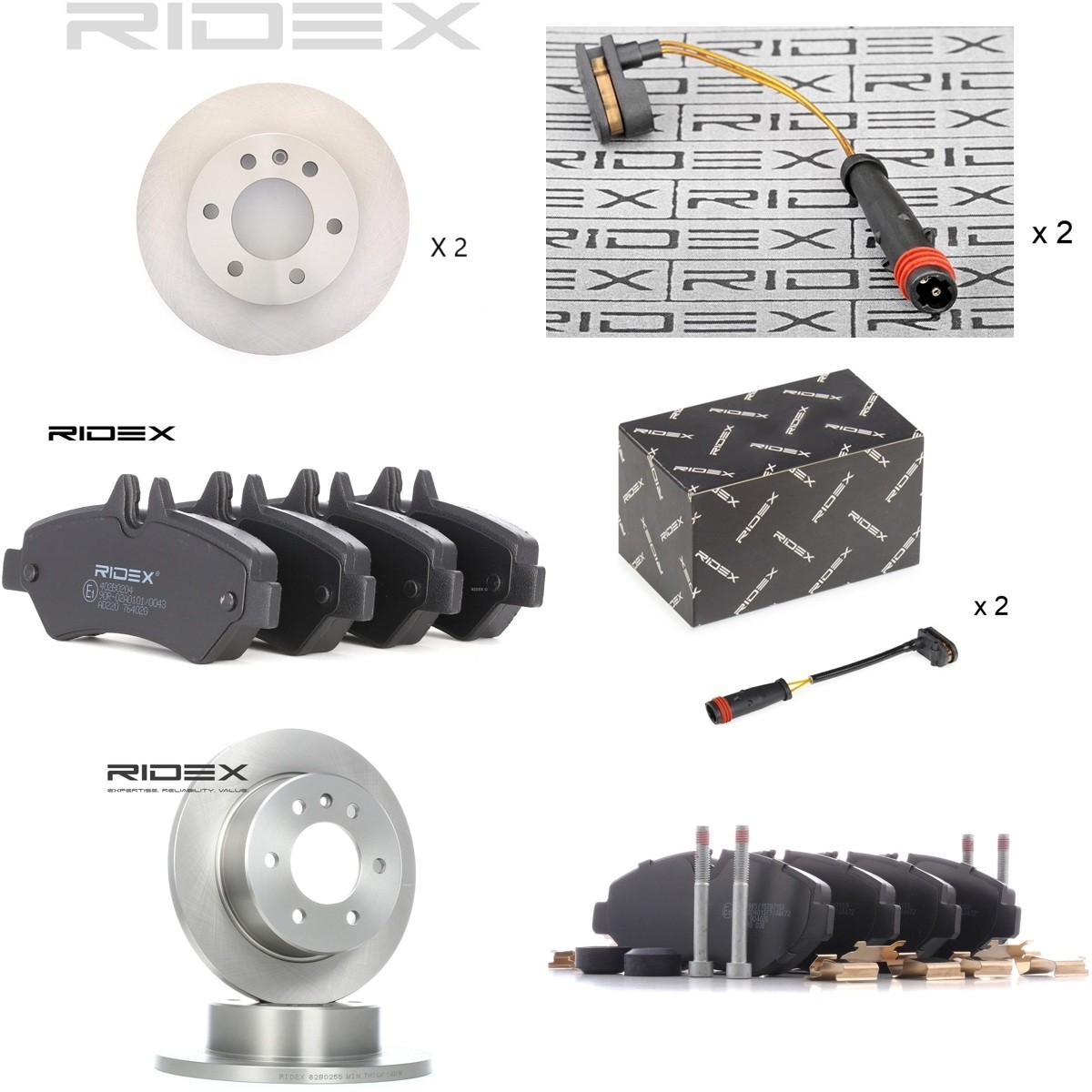 RIDEX Bremsscheiben und -beläge 3405B3434 3405B3434 Bremsen Set RIDEX MG MIDGET