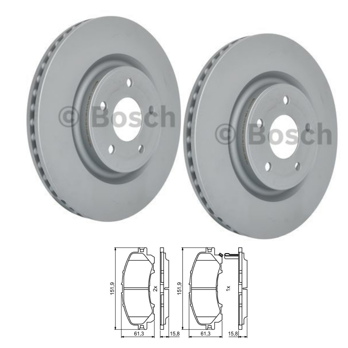 BOSCH Σετ φρένων, δισκόφρενα BSH3405N0169 BOSCH BSH3405N0169 Σετ δισκόπλακες τακάκια Tiida C12 τιμες