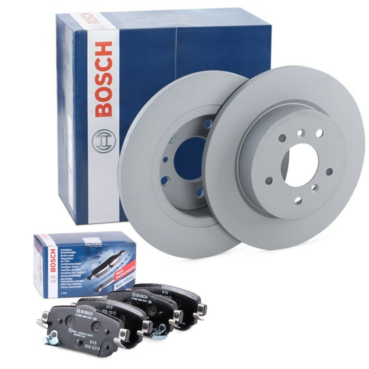 Bremseskiver og klodser BOSCH BSH3405N0193 BOSCH BSH3405N0193 Bremseklodser og skiver NISSAN QASHQAI 2014