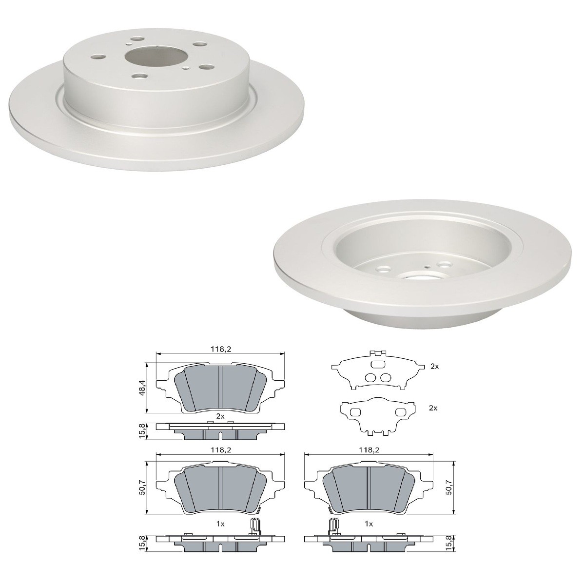 BOSCH Bremseskiver og -klosser BSH3405N0231 BOSCH BSH3405N0231 Bremsesett Toyota GT86 Coupé pris
