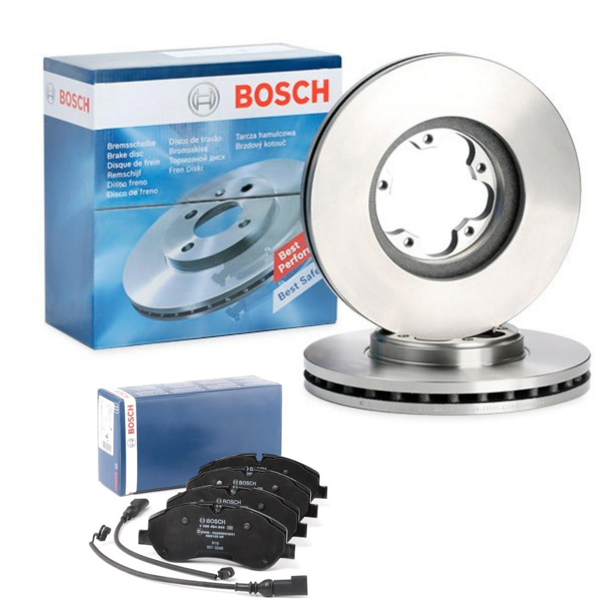 Bremseskiver og klodser BOSCH BSH3405N0280 BOSCH BSH3405N0280 Bremsesæt FORD TRANSIT 2023