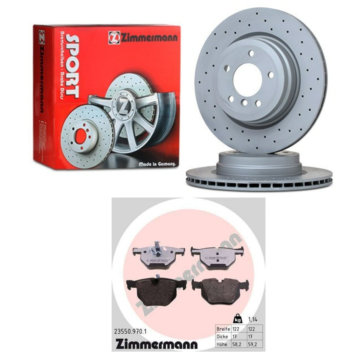 ZIMMERMANN Bremžu komplekts, Disku bremzes ZMN3405N0035 ZIMMERMANN ZMN3405N0035 Bremžu komplekts BMW X1 E84 par izdevīgu cenu