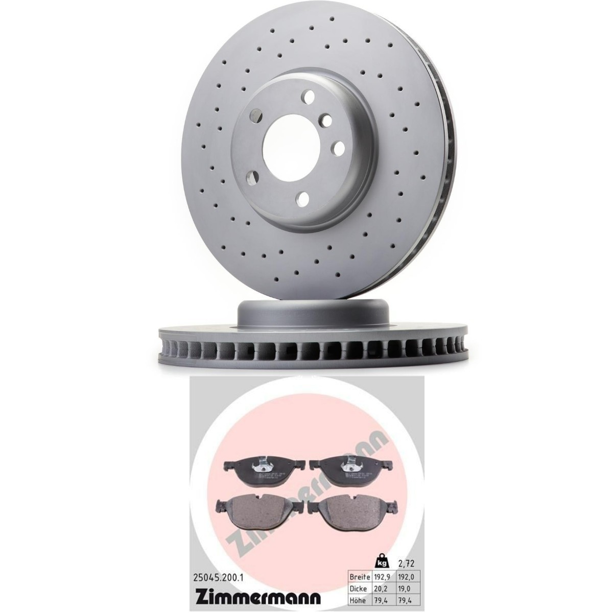 ZIMMERMANN Bremseskiver og -klosser ZMN3405N0045 ZIMMERMANN Bremseskiver og klosser RENAULT SPORT COAT Z ZMN3405N0045