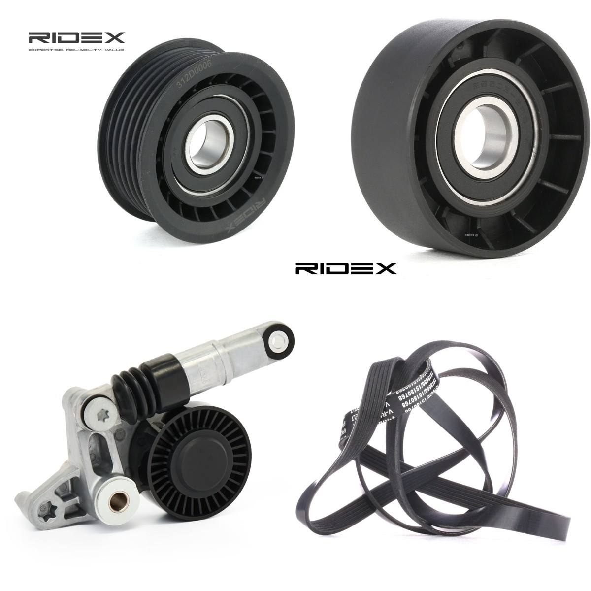 RIDEX Ķīļrievu siksnu komplekts 542R1337 Ķīļrievu siksnu komplekts RIDEX Volkswagen CADDY 542R1337