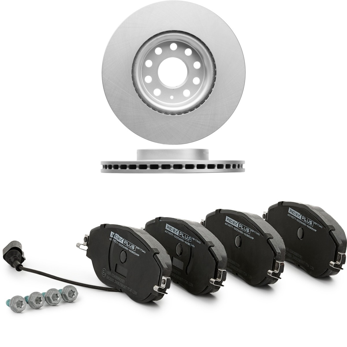 RIDEX PLUS Bremseskiver og klodser 3405B1094P 3405B1094P Bremseklodser og skiver AUDI A6 RIDEX PLUS