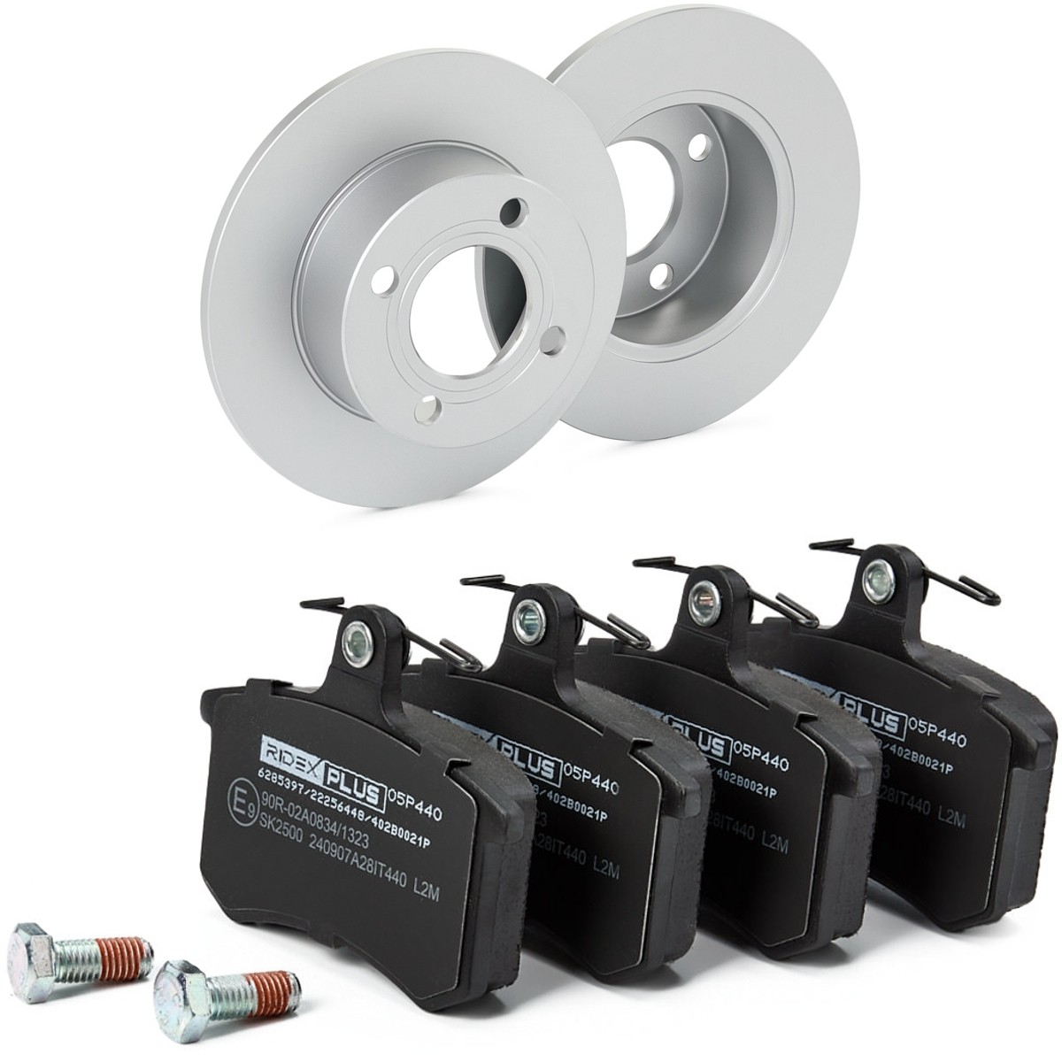 RIDEX PLUS Bremseskiver og klodser 3405B0338P Bremse-kit RIDEX PLUS Renault MASTER 3405B0338P