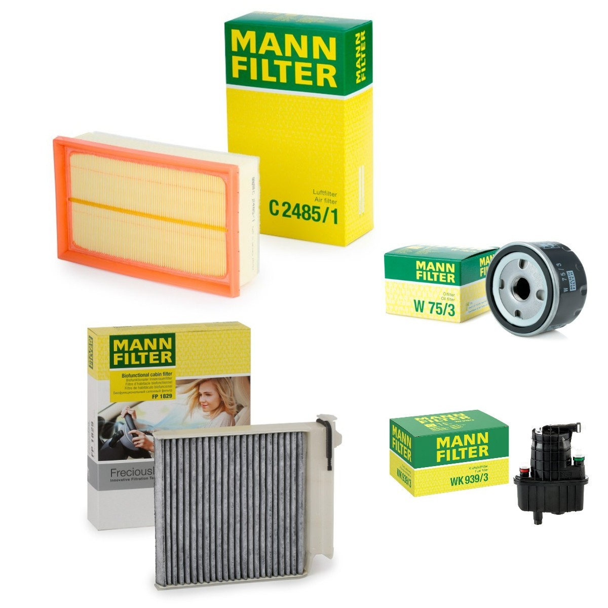 MANN-FILTER Filter kit MNF4055N0161 MANN-FILTER MNF4055N0161 Mascott Ladvogn / Chassis (UH_, HH_) Servicekit og filtersæt originale pris