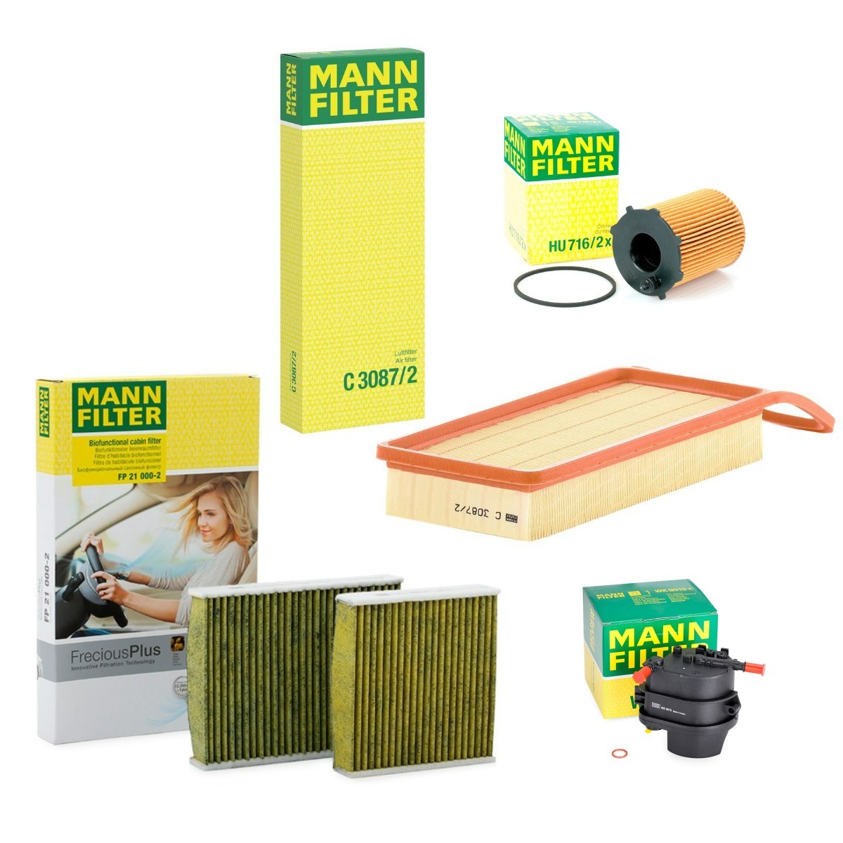 MANN-FILTER Filterset MNF4055N0173 MNF4055N0173 Onderhoudspakket en filterset PEUGEOT 405 MANN-FILTER