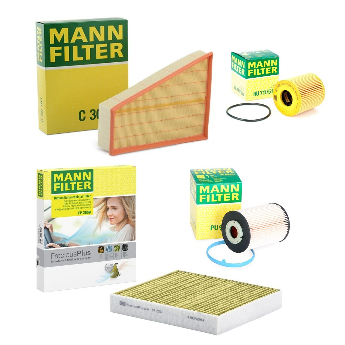 MANN-FILTER Filtersett MNF4055N0175 MANN-FILTER MNF4055N0175 Filtersett Mercedes-Benz MB 100 originale