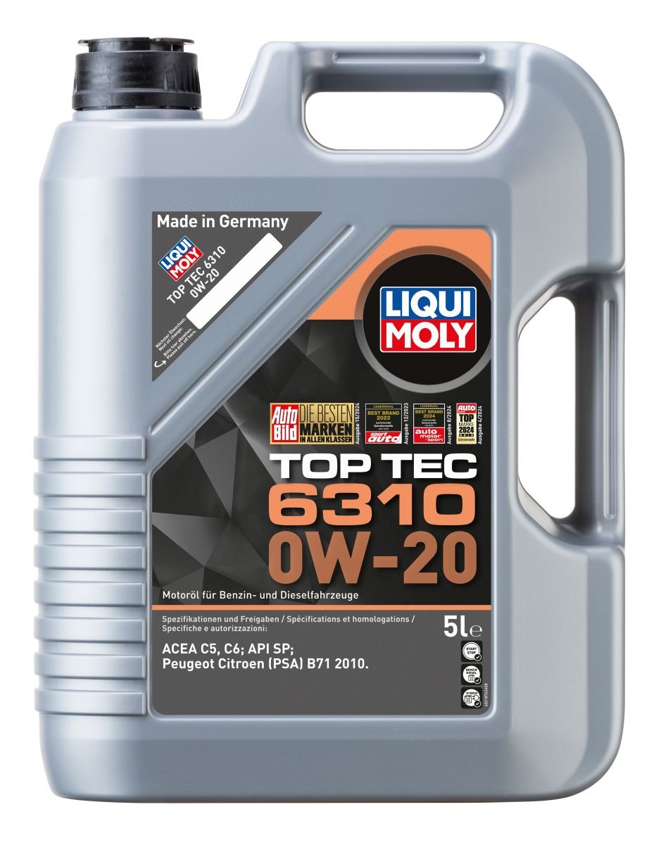 Motoreļļa LIQUI MOLY 21876 LIQUI MOLY Top Tec, 6310 21876 Motoreļļas benzīns un dīzelis Peugeot 208 2024