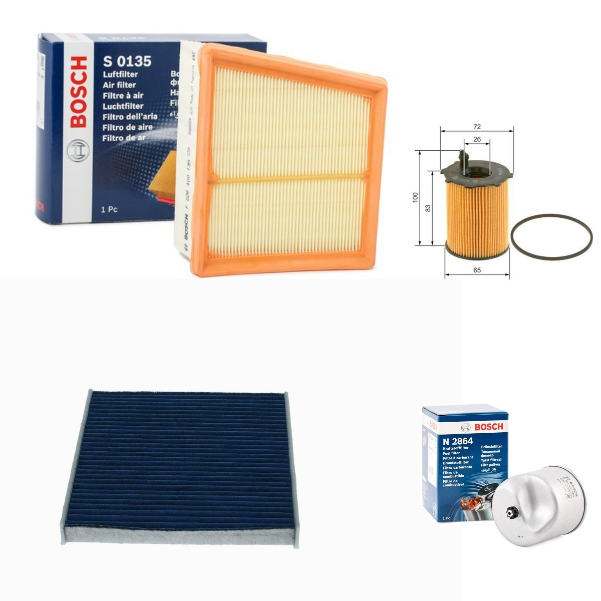 BOSCH Filter-komplekt BSH4055N0181 BOSCH BSH4055N0181 originaal Filter-komplekt Ford Fiesta Mk6 hind
