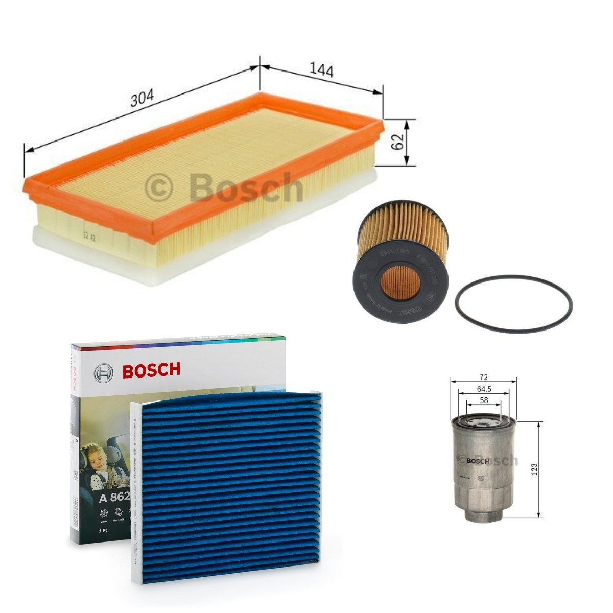 BOSCH Kit filtri BSH4055N0184 BOSCH BSH4055N0184 costo Kit filtri Subaru Impreza GG originale