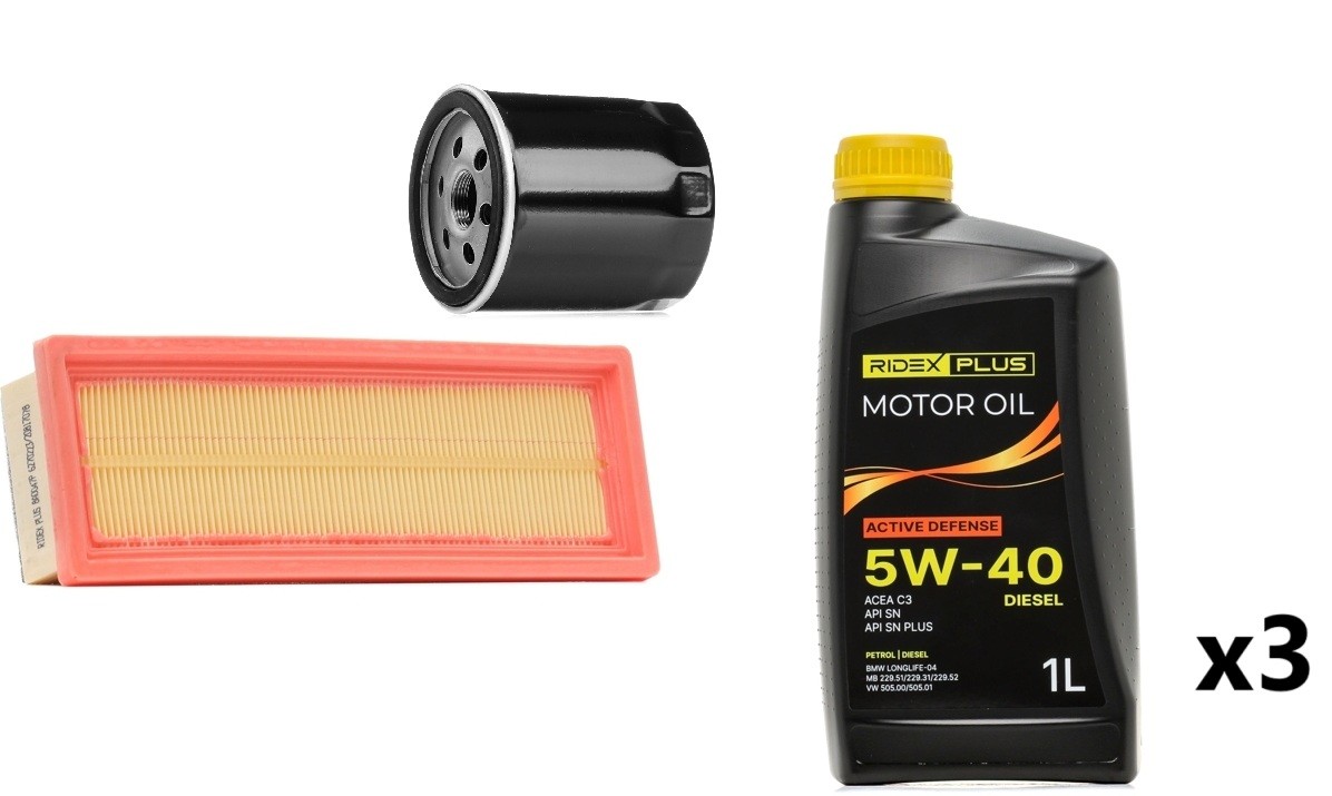 RIDEX PLUS Filterset met motorolie 100374T0245P Onderhoudspakket en filterset RIDEX PLUS SUBARU 100374T0245P