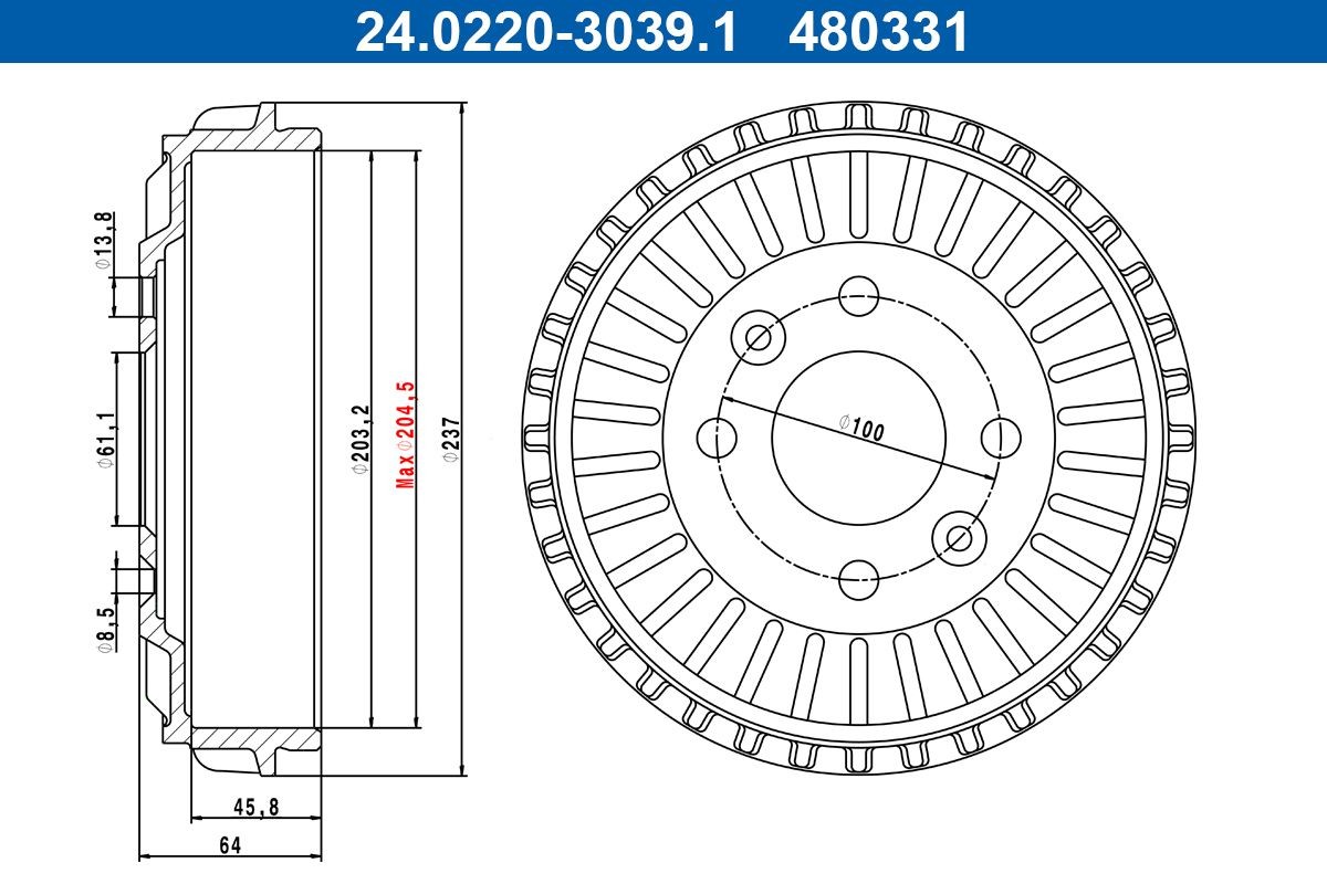 Jarrurumpu ATE 24.0220-3039.1 ATE 24.0220-3039.1: Jarrurumpu Renault TWINGO 2024