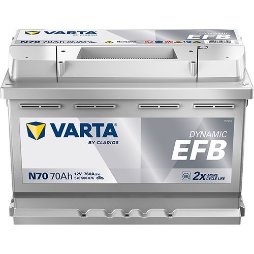 Bateria de arranque VARTA 570500076K262 VARTA DYNAMIC EFB, N70 570500076K262: Bateria Wiesmann MF 2005