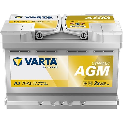 Startera akumulatoru baterija VARTA 570901076K262 VARTA DYNAMIC AGM, A7 570901076K262: Akumulatori Mazda MX-5 2023