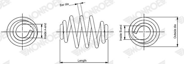 MONROE Ressort de suspension SN3514 Chevrolet BERETTA Ressort MONROE SN3514