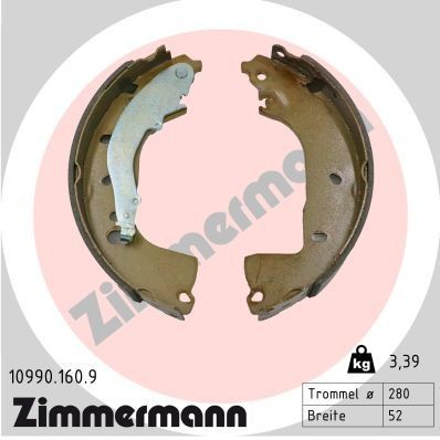 ZIMMERMANN Kit ganasce freni 10990.160.9 ZIMMERMANN 10990.160.9 Kit ganasce freni