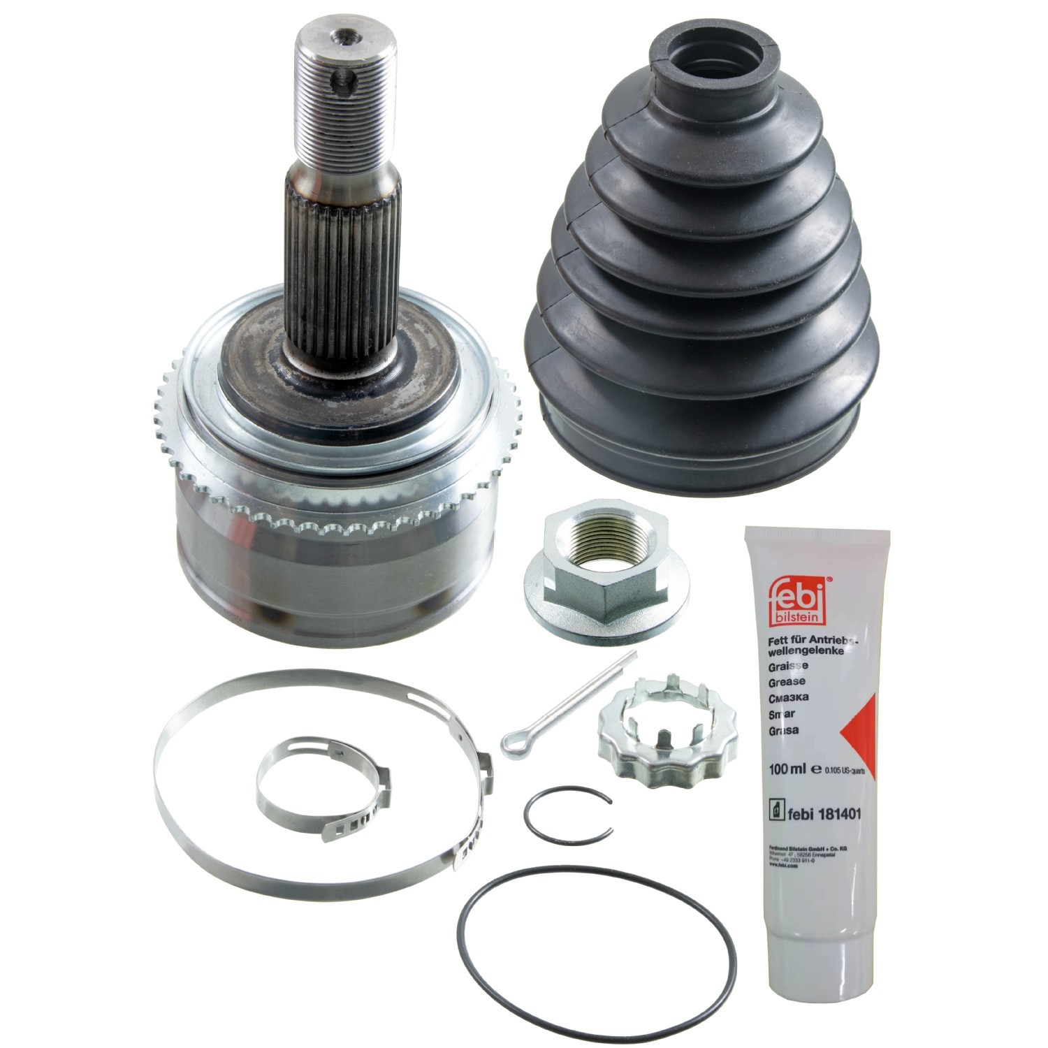 FEBI BILSTEIN Šarnīru komplekts, Piedziņas vārpsta 185131 Pusass šarnīrs Mitsubishi V8_W, V9_W 185131 FEBI BILSTEIN