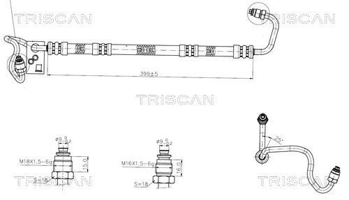 TRISCAN Flessibile idraulica, Sterzo 8516 24005 TRISCAN 8516 24005 costo Tubo idroguida JAGUAR S-TYPE