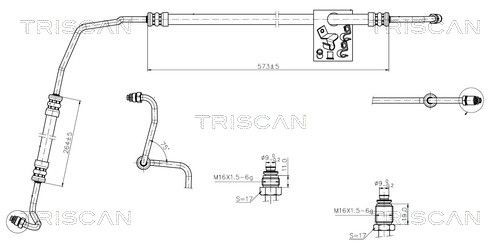 TRISCAN Hydraulic Hose, steering system 8516 25005 TRISCAN 8516 25005 Renault Scenic 3 power steering pipe cost