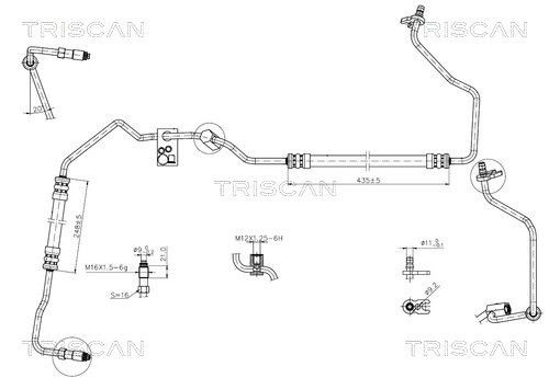 Hydraulic Hose, steering system TRISCAN 8516 28008 TRISCAN 8516 28008 2008 PEUGEOT 206 power steering pipe replacement