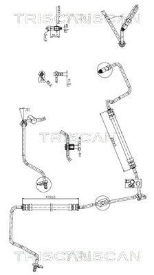 TRISCAN Tuyau hydraulique, direction 8516 28012 prix Tuyau de direction assistée Peugeot 5F 8516 28012 TRISCAN
