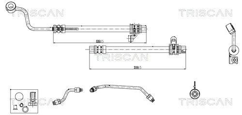TRISCAN Hydraulikslange, styretøj 8516 43004 TRISCAN 8516 43004 originale Tiburon Coupe Hydraulikslange styretøj hvad koster