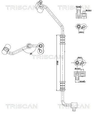 TRISCAN Korkeapaine- / matalapainejohto, ilmastointilaite 9010 11002 TRISCAN 9010 11002 NISSAN MICRA Ilmastointi letku halvat