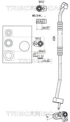 TRISCAN Hoge druk- / lage drukleiding, airconditioning 9010 16017 TRISCAN 901016017 Airco slang Ford C-MAX originele