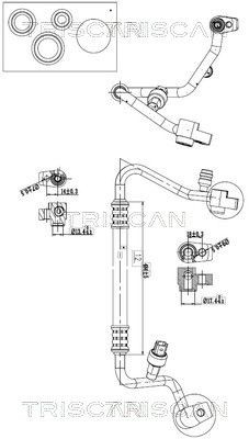 Høytrykks- / lavtrykksledning, klimaanlegg TRISCAN 9010 16029 TRISCAN 9010 16029 Ac rør FORD FIESTA 2021