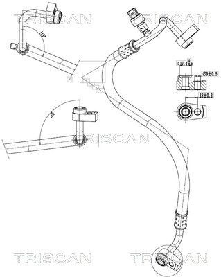 Αγωγός υψηλής / χαμηλής πίεσης, σύστημα κλιματισμού TRISCAN 9010 16034 TRISCAN 9010 16034 Σωλήνας υψ πίεσης σύσ κλιματ FORD FOCUS 2020