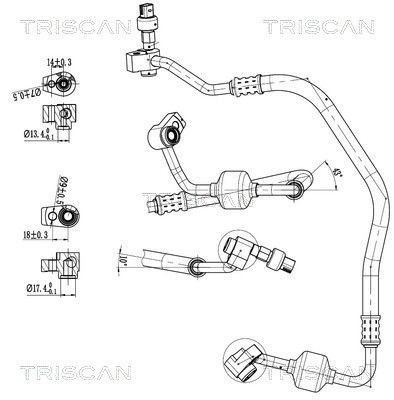 TRISCAN Varibelttrycksledning, klimatanläggning 9010 16036 TRISCAN 9010 16036 AC rör Ford Ecosport mk2