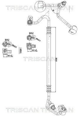 TRISCAN Hoge druk- / lage drukleiding, airconditioning 9010 16037 TRISCAN 9010 16037 originele Airco slang FORD C-MAX prijs