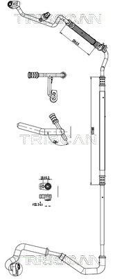 Hoge druk- / lage drukleiding, airconditioning TRISCAN 9010 16044 TRISCAN 9010 16044 Airco slang FORD TRANSIT 2003