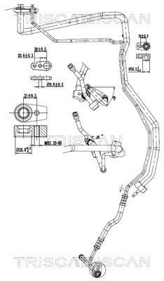Augst- / Zemspiediena cauruļvads, Gaisa kond. sist. TRISCAN 9010 16046 TRISCAN 9010 16046 Kondicionieru caurules FORD TRANSIT CONNECT 2007