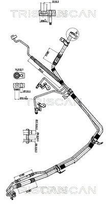 Augst- / Zemspiediena cauruļvads, Gaisa kond. sist. TRISCAN 9010 16055 TRISCAN 9010 16055 Kondicionieru caurules FORD TRANSIT 2021