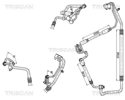 Vysoko / nízkotlakové vedenie klimatizácie TRISCAN 9010 24016 TRISCAN 9010 24016 Trubky klimatizácie OPEL CORSA 2005