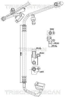 TRISCAN Korkeapaine- / matalapainejohto, ilmastointilaite 9010 24017 hinta Nissan N17 Ilmastoinnin letkut 9010 24017 TRISCAN
