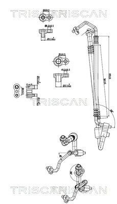 Augst- / Zemspiediena cauruļvads, Gaisa kond. sist. TRISCAN 9010 24021 TRISCAN 9010 24021 Kondicionieru caurules OPEL ASTRA 2021