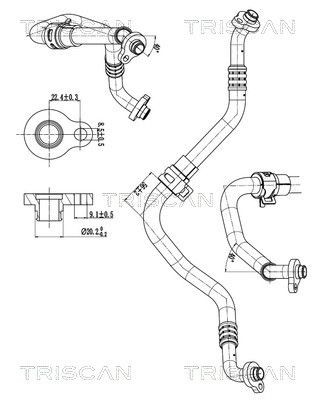 TRISCAN Condotto d. bassa / alta pressione, Climatizzatore 9010 27001 TRISCAN 9010 27001 Tubo aria condizionata NISSAN NOTE originali