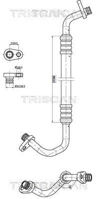 Augst- / Zemspiediena cauruļvads, Gaisa kond. sist. TRISCAN 9010 28008 TRISCAN 9010 28008: Kondicionieru caurules Peugeot 307 2008